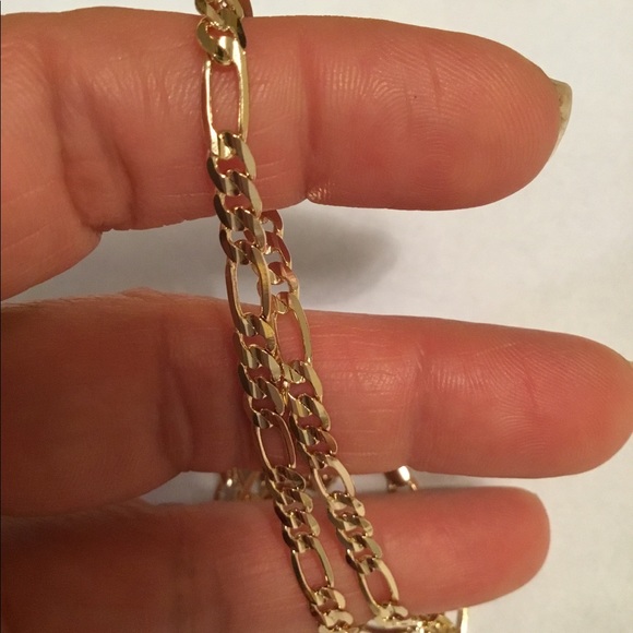 Accessories 14k Gold Plated Figaro Necklace Wont Tarnish Poshmark